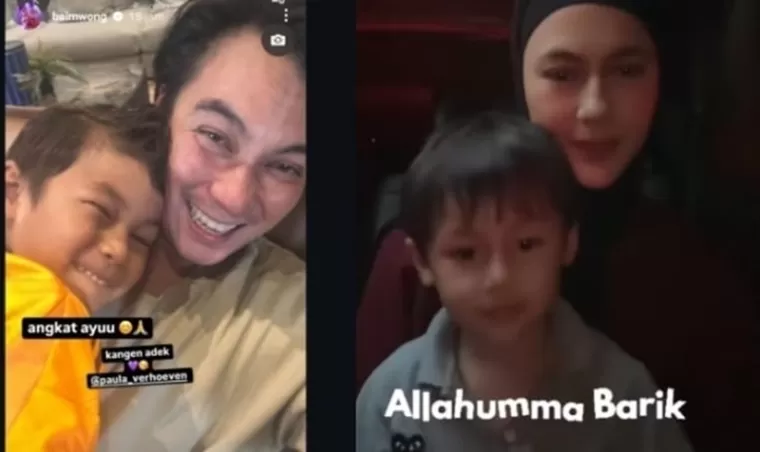 Story terbaru Baim Wong dan Paula Verhoeven. (Foto: @lambe_danu)