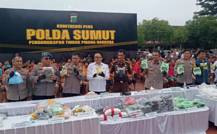 Jumpa Pers Pengungkapan Kasus Narkoba di Sumatera Utara. (Foto: Website Resmi Humas Polri)