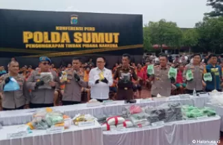 Jumpa Pers Pengungkapan Kasus Narkoba di Sumatera Utara. (Foto: Website Resmi Humas Polri)