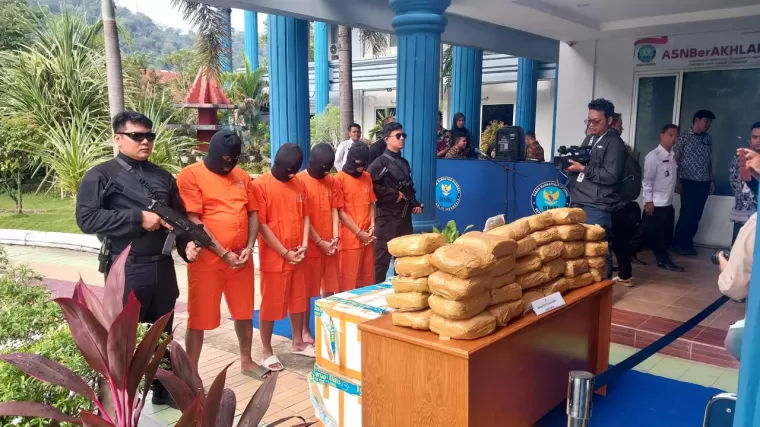 BNNP Sumbar Tangkap 4 Tersangka, Sita 53 Paket Ganja Seberat 50 Kilogram