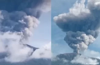 Penampakan erupsi Gunung Marapi beberapa waktu lalu. (Foto: tangkapan layar video viral di Instagram)