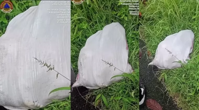 Penemuan Mayat dalam karung di Kabupaten Tanah Datar. (Foto: tangkapan layar video unggahan akun Instagram @babesumbar)