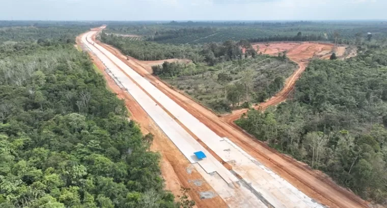 Jalan tol Jambi-Betung seksi IV. (Foto: Halaman Resmi Hutama Karya)