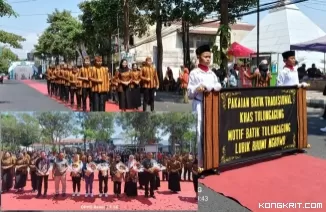 Pj Bupati Heru Suseno Launching Pakaian Batik Khas Tulungagung Lurik Bhumi Ngrowo (Foto: Dok.Istimewa)