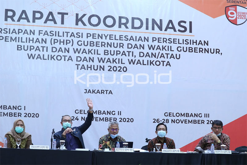  Rapat Koordinasi (Rakor) Persiapan Penyelesaian Sengketa Perselisihan Hasil Pemilihan (PHP) Gubernur dan Wakil Gubernur, Bupati dan Wakil Bupati, Wali Kota dan Wakil Wali Kota Tahun 2020.