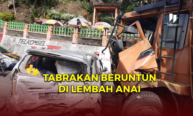 Tabrakan beruntun di Lembah Anai, Kabupaten Tanah Datar, Sumatera Barat (Sumbar), Rabu (30/12/2020) pagi. (istimewa)