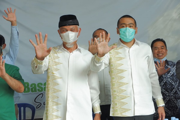 Pasangan calon gubernur dan wakil gubernur Sumbar, Mahyeldi-Audy. | Gon/halonusa