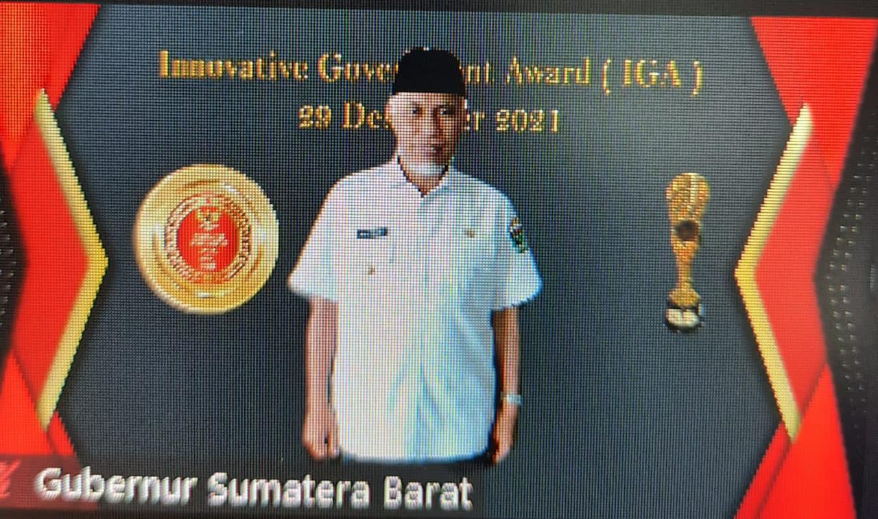 Gubernur Sumbar Mahyeldi | Pemprov Sumbar menerima penghargaan Innovative Government Awards (IGA) dengan kategori Daerah Sangat Inovatif.