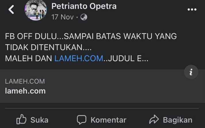 Status Opetra sebelum meninggal dunia