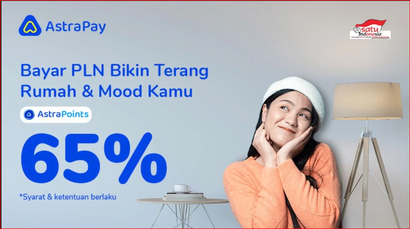 Listrik aman, Cashback 65% dalam genggaman (AstraPay#Photoexs/Halonusa)