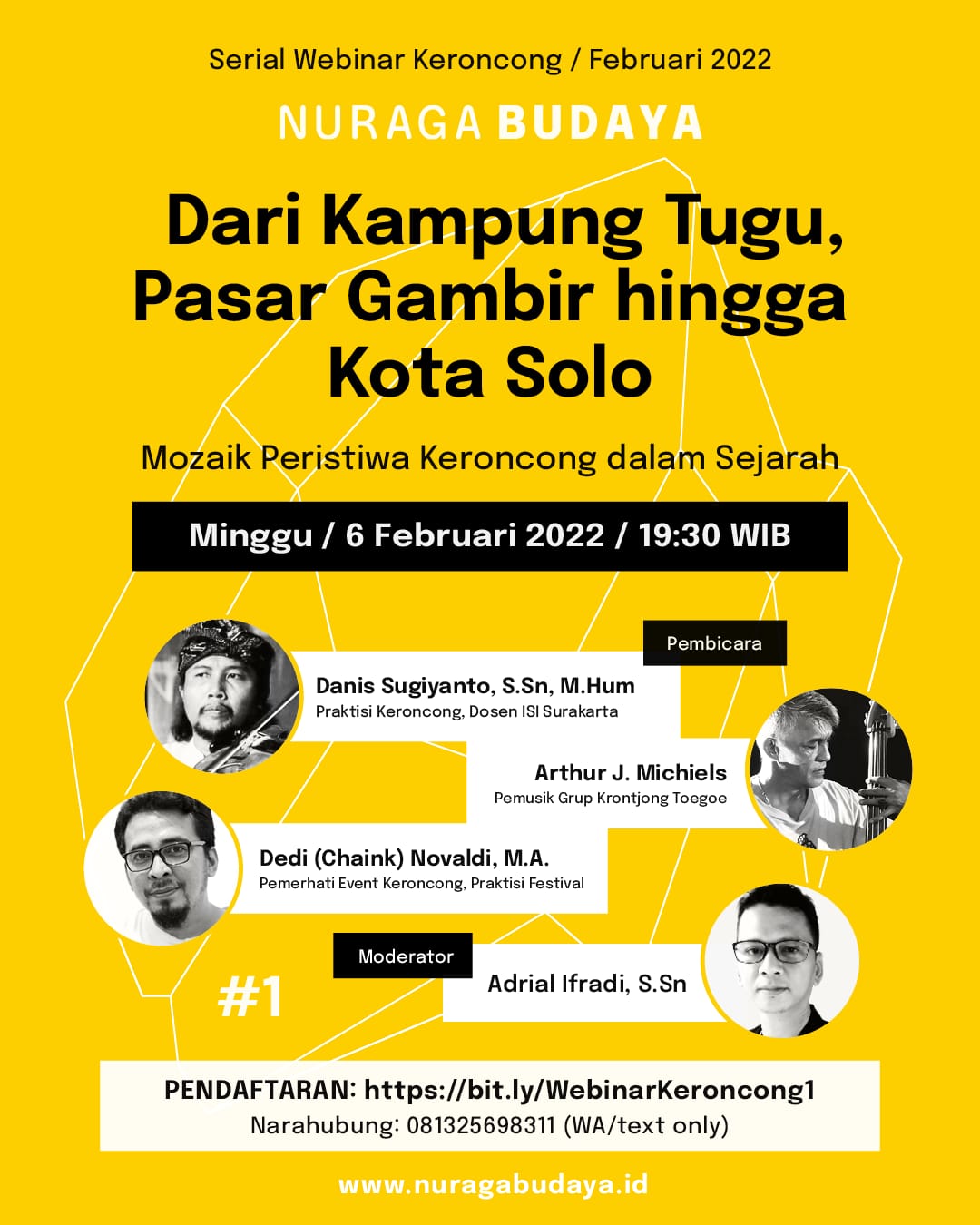 FORUM KERONCONG akan mengangkat tema “Dari Kampung Tugu, Pasar Gambir, Hingga Kota Solo: Mozaik Peristiwa Keroncong dalam Sejarah”.  (serial webinar keroncong/Halonusa)