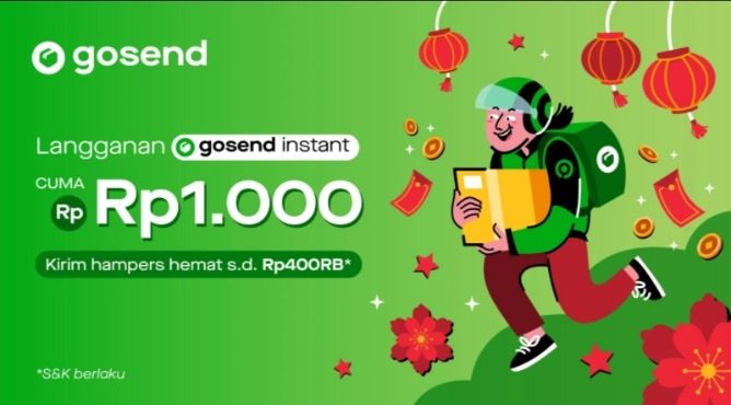 Promo Langganan GoSend Instant, Dapatkan Diskon Ongkir Hingga 75% (Gojek/Halonusa)