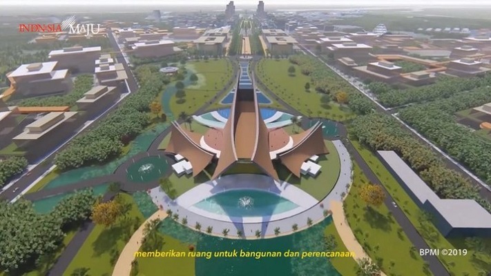 Desain istana presiden di ibu kota baru RI. (Foto: Tangkapan Layar Facebook PUPR)