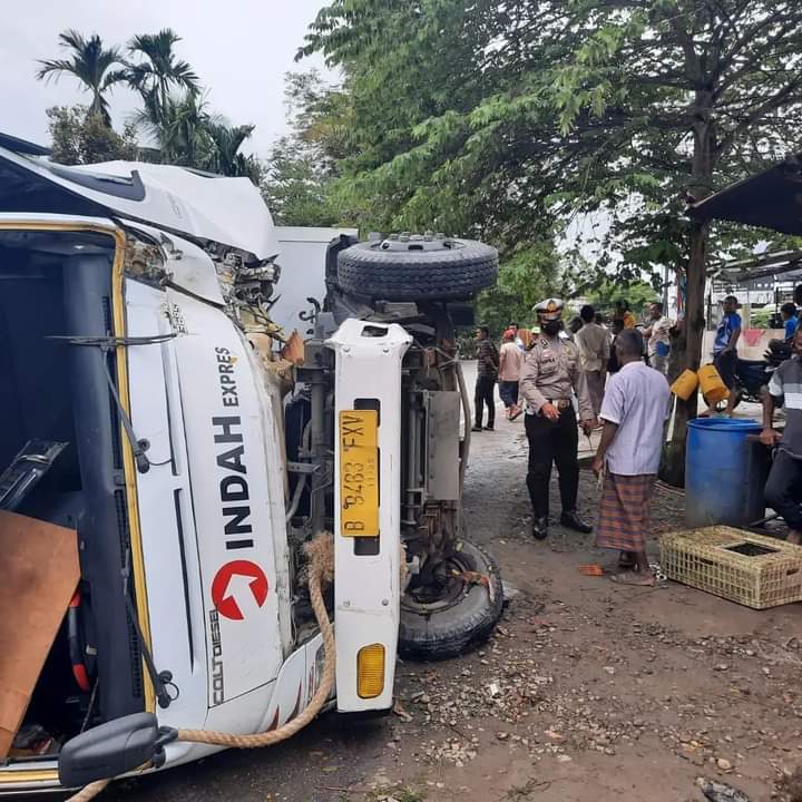 Kecelakaan yang terjadi pada Januari 2022 di Aceh. (Foto Dok. Dirlantas Aceh)