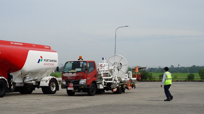 Mobil pengangkut bahan bakar pesawat untuk penerbangan haji. (Foto: Dok. Pertamina Patra Niaga)