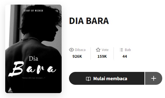 Novel Dia Bara karya Weensr. (Foto: Wattpad)