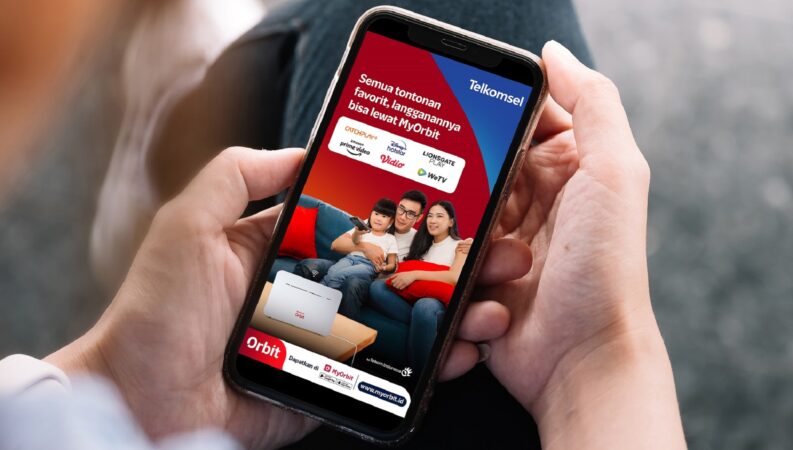 Paket Orbit Entertainment memberikan kemudahan pelanggan menikmati hiburan digital di antaranya CATCHPLAY+, Disney+ Hotstar, Lionsgate Play, Prime Video, Vidio, dan WeTV, serta beberapa platform video streaming kelas dunia. (Foto: Telkomsel)