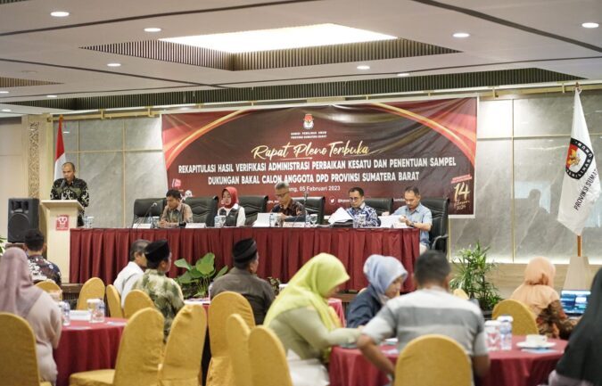 Rapat Pleno Terbuka KPU Sumbar, Minggu 5 Februari 2023. (Foto: Istimewa)