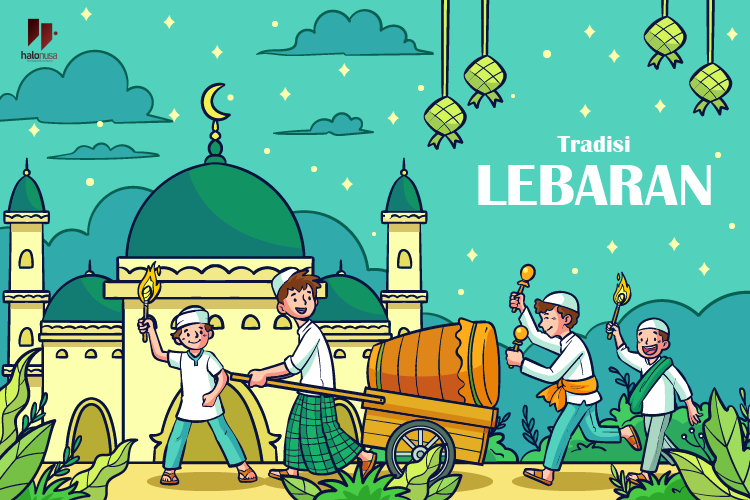 Ilustrasi Tradisi Lebaran 1444H pada Hari Raya Idul Fitri 2023 (foto: Freepik)|Hari Rayo Adat Nagari Aia Dingin dihadiri ninik mamak (foto: Arosukapost)|