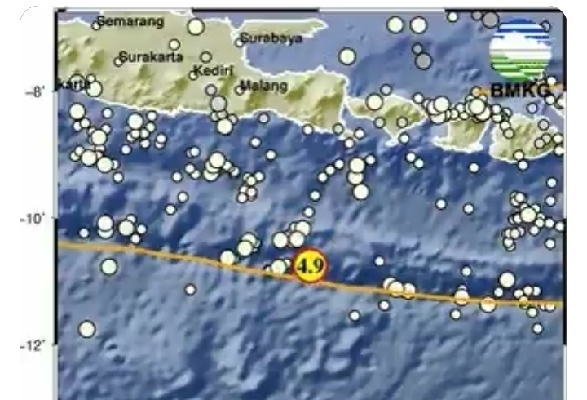 Ilsutrasi gempa Bali. (Foto: Twitter BMKG)