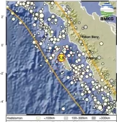 Ilustrasi pusat gempa. (Foto: BMKG)