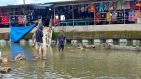 Batu Malin Kundang digenangi air. (Foto: Facebook Diskominfo Kota Padang)