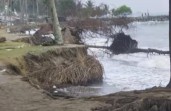 Abrasi Pantai Pasia Jambak Padang pada Minggu, 29 Oktober 2023.