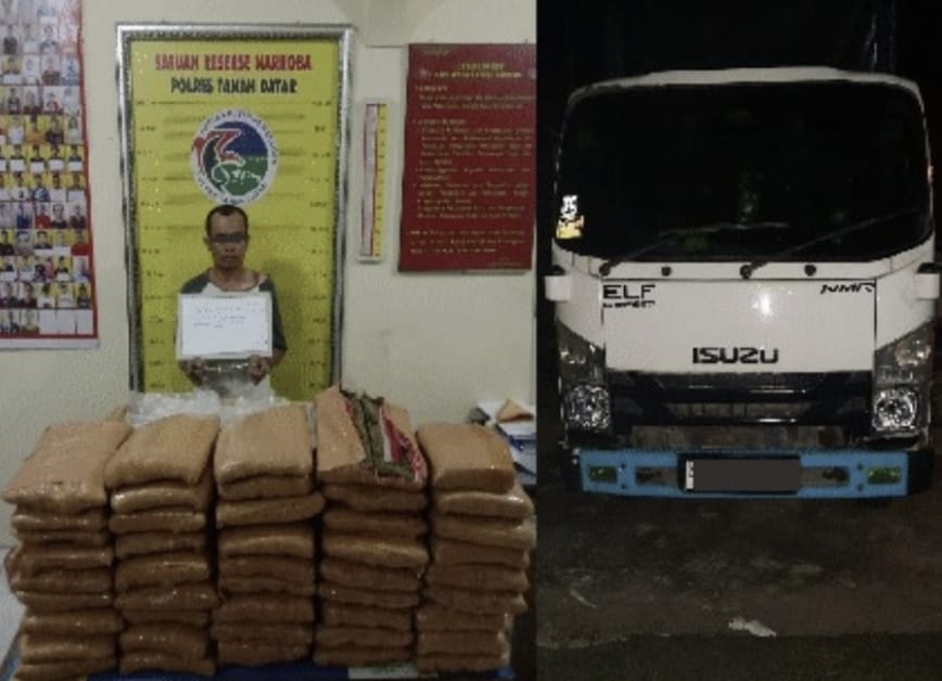 Seorang pria diamankan karena tertangkap bawa ganja. (Foto: istimewa)