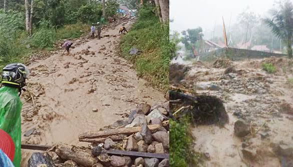 Banjir bandang di Tanjung Raya Agam. (Foto: istimewa)