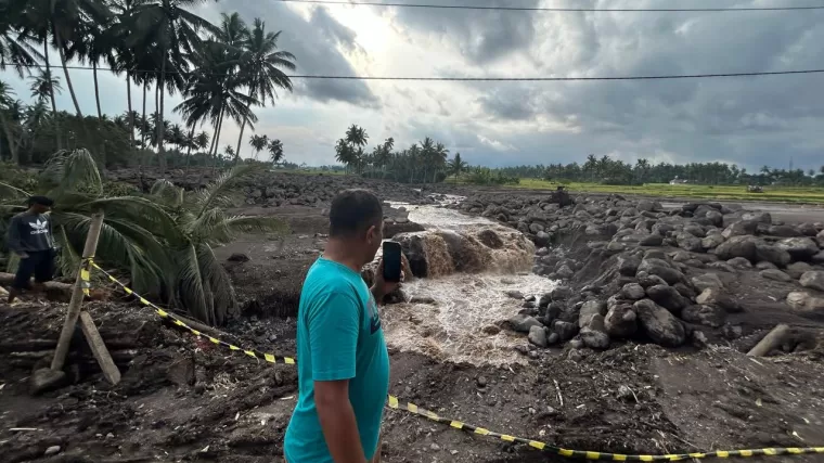 Kondisi pascabanjir disalah satu nagari Kabupaten Tanah Datar, Sumatera Barat. (Foto: Halonusa.id)