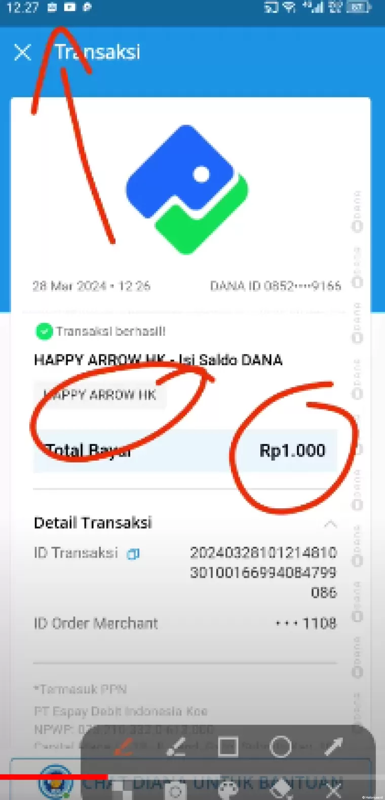 Bukti penarikan saldo DANA gratis BlockPuz (foto: Youtuber Jadi Berkah)