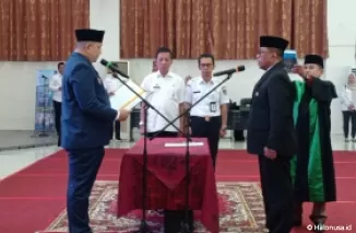 Pj Wali Kota Padang, Andree Algamar melantik Yosefriawansebagai Pj Sekretaris Daerah Kota (Sekdako). (Foto: Diskominfo)