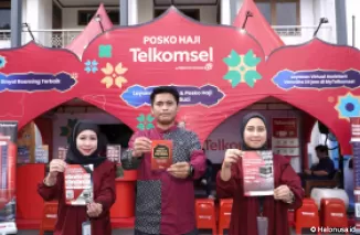 Telkomsel siapkan ragam solusi produk dan layanan terdepan seperti Paket RoaMAX Haji, eSIM RoaMAX, mengoperasionalkan kembali layanan GraPARI Makkah. (Foto: Telkomsel)
