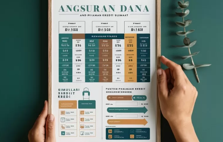 Ilustrasi Tabel Angsuran &amp; Simulasi Cicilan KUR BRI 2024 (foto: ideogram AI)