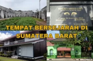 Kolase tempat bersejarah di Sumatera Barat.