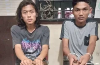 Dua remaja yang ditangkap oleh Polres Payakumbuh sebab terlibat dalam peredaran dan penyalahgunaan narkoba. (Foto: Istimewa)
