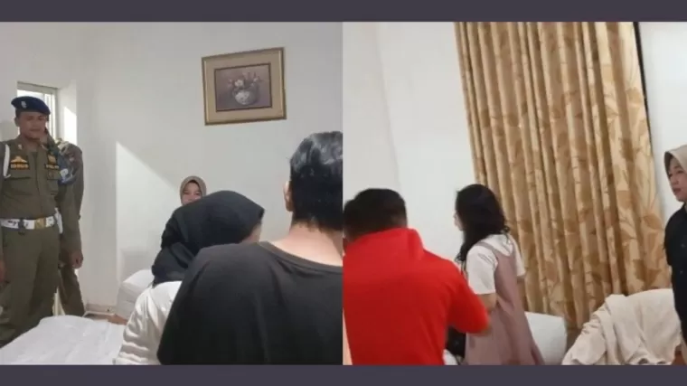 Kedapatan menginap di hotel, dua pasangan bukan suami istri diamankan Satpol PP Padang. (Foto: Istimewa)