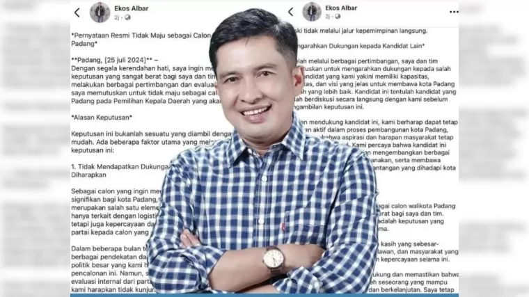 Ekos Albar Mundur dari Bursa Wali Kota Padang, Dukung Kandidat Berpotensi