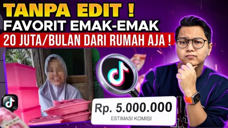 Ilustrasi cara cepat hasilkan komisi legit TikTok affiliate 2024.(Foto: kanal Youtube Hendra Setyo)