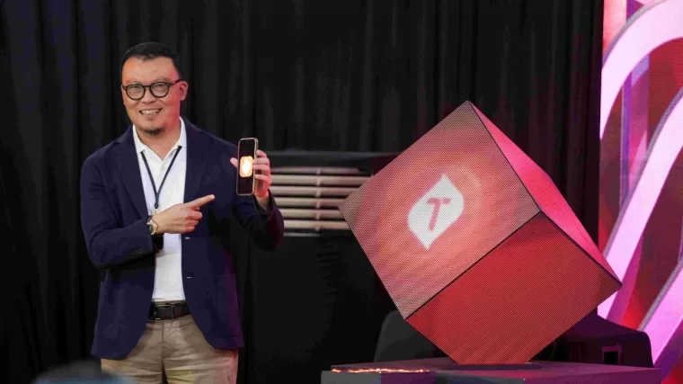 Direktur Utama Telkomsel, Nugroho memperkenalkan MyTelkomsel super app yang mencerminkan komitmen strategis. (Foto: Telkomsel)