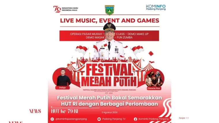 Kota Padang Panjang Siap Meriahkan HUT RI dengan Festival Merah Putih