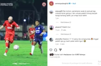 Tangkap layar unggahan Instagram Semen Padang FC