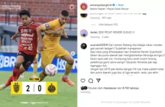 Tangkap Layar Unggahan Instagram Semen Padang FC