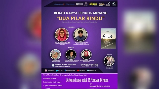 Foto Kumpulan Cerpen Dua Pilar Rindu bakal Dibedah