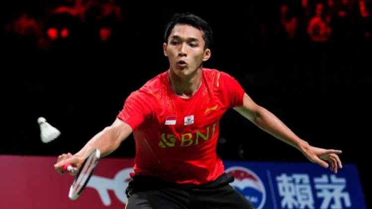 Foto Jonatan Susul Ginting ke Semifinal All England 2024