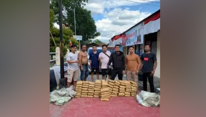 Foto Res Narkoba Polres Solok Amankan Puluhan Paket Ganja dalam Karung