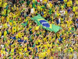 Foto Gemuruh Suporter Bantu Brazil Runtuhkan Pertahanan Swiss