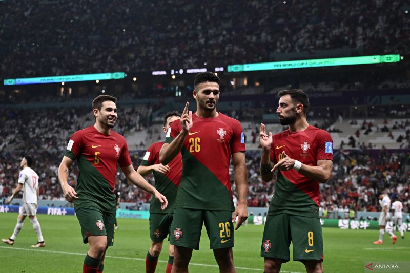 Foto Portugal ke Perempat Final Usai Gasak Swiss 6-1