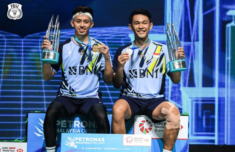 Foto Juara Malaysia Open 2023, Fajar Alfian/Rian Ardianto Catat Rekor Fantastis