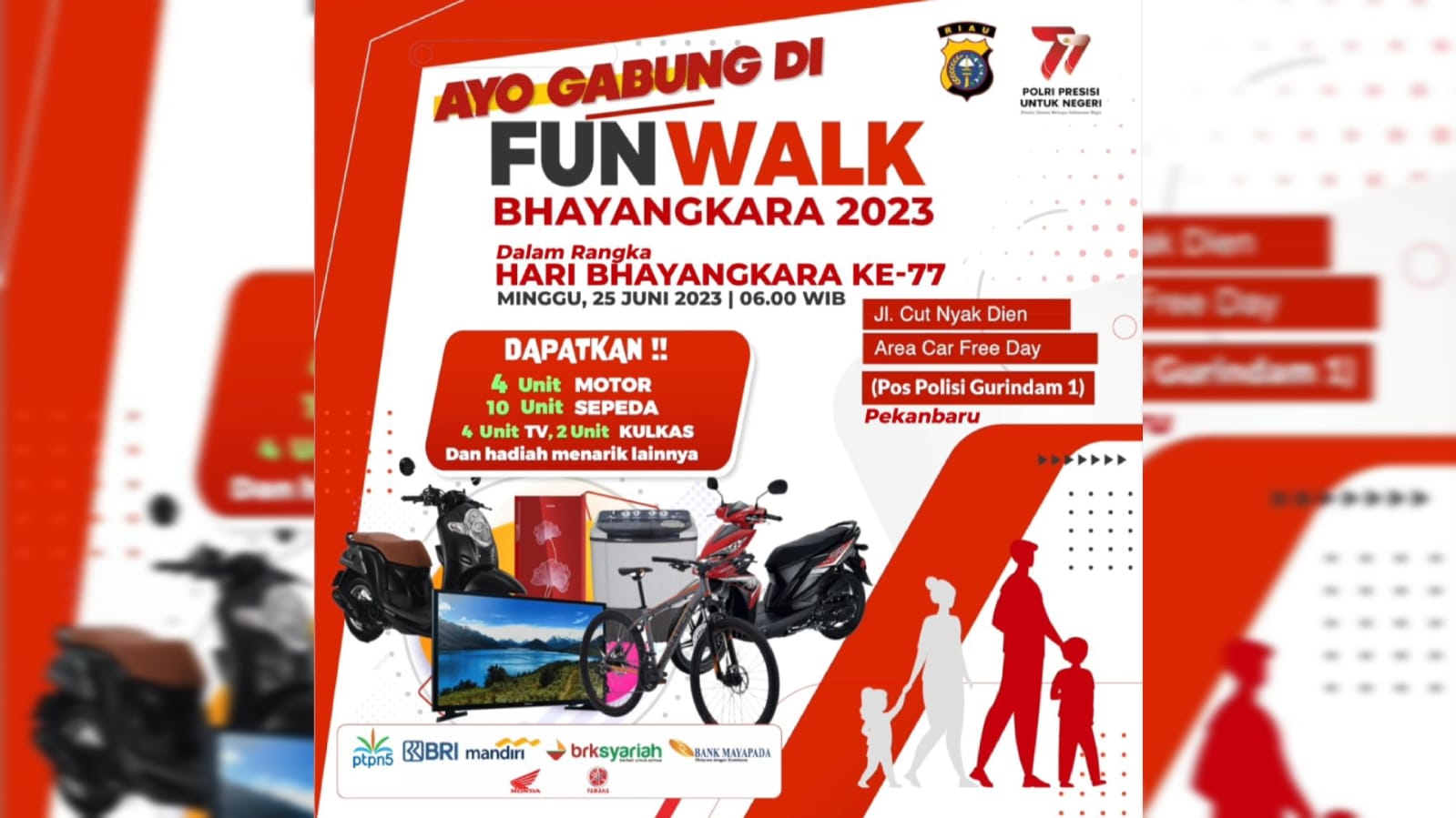 Foto Fun Walk Bhayangkara 2023, Begini Pesan Kapolresta Pekanbaru